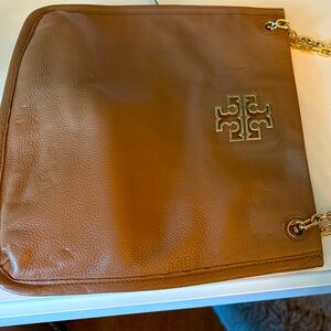Tory Burch Tan Leather Crossbody with Gold Accents